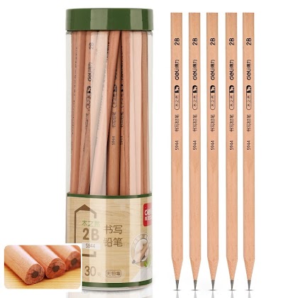 Triangular wood pencils (S944-2B, box of 30) $10.90