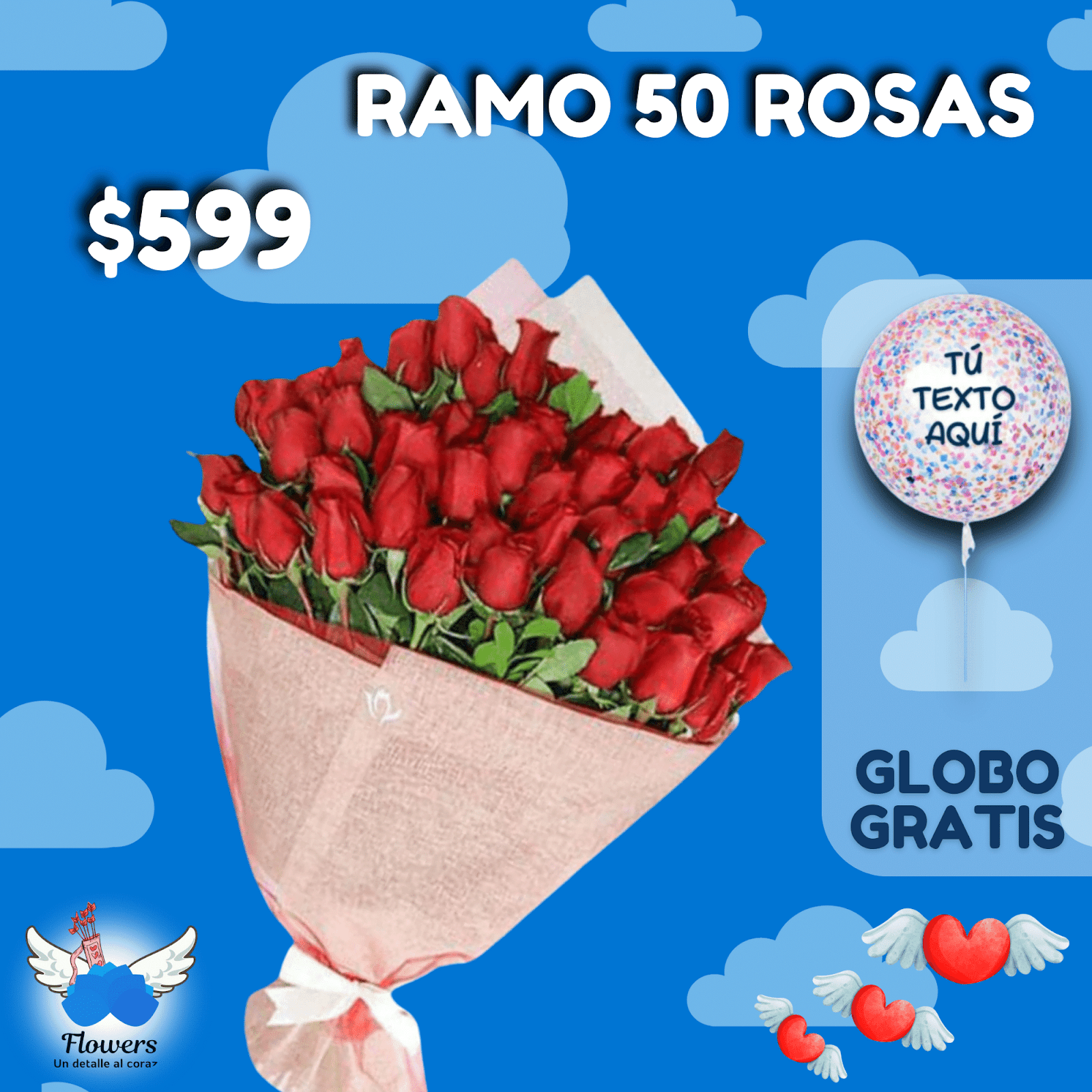 RAMO DE 50 ROSAS