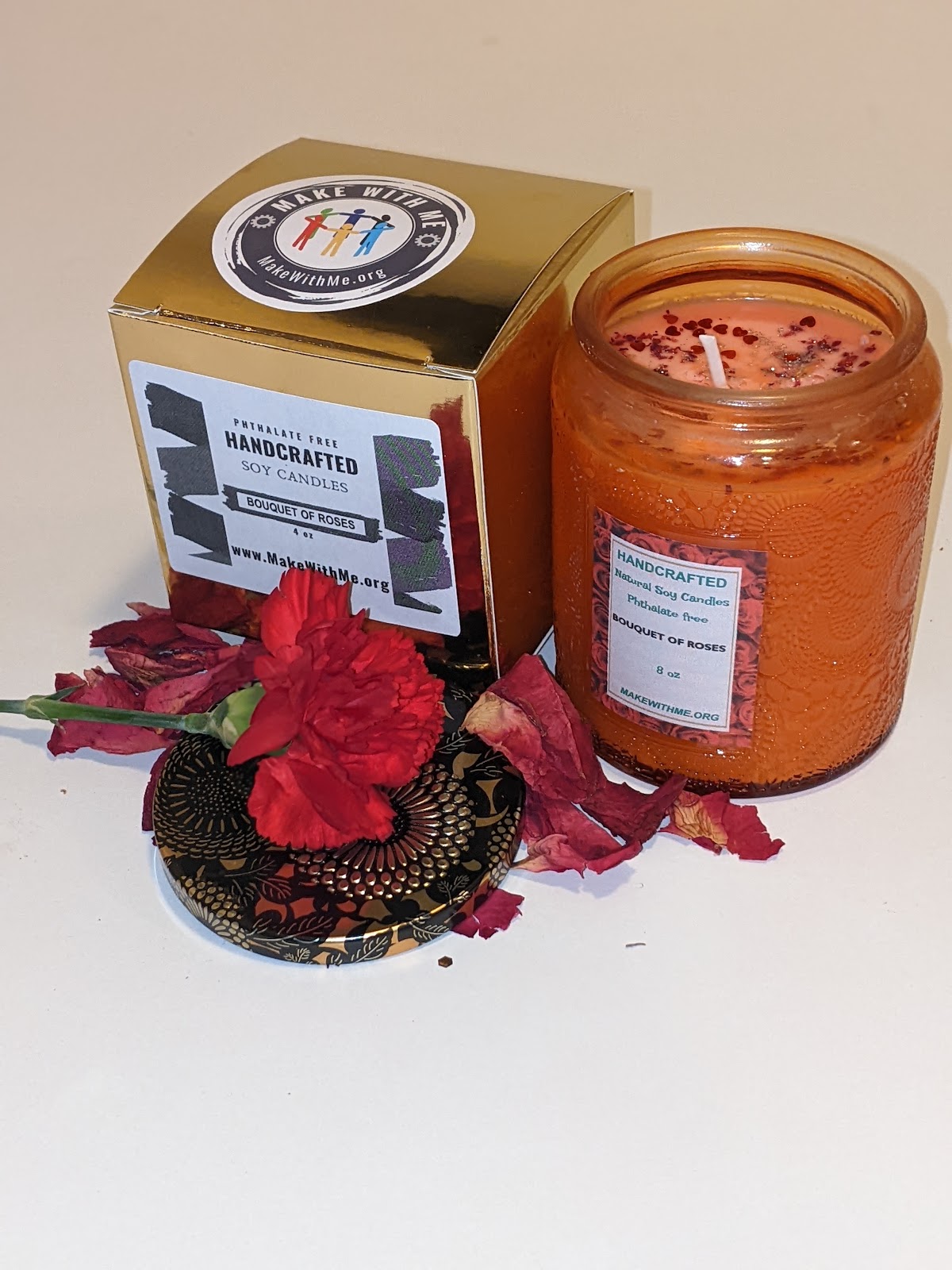 Bouquet of Rose in Glass jar - (8 oz.)