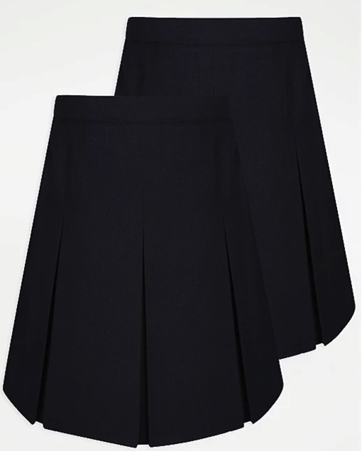 Girls Navy Blue Pleated School Skirt 1