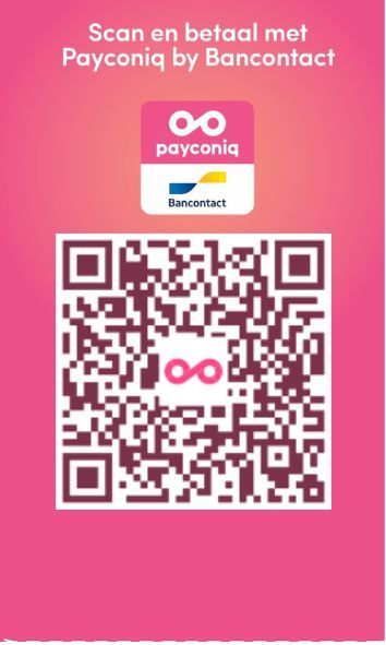 Betalen kan via deze QR-code of via overschrijving op volgend rekeningnummer: BE 58 7350 4549 2479 Met mededeling: cadeaubon webshop kabas