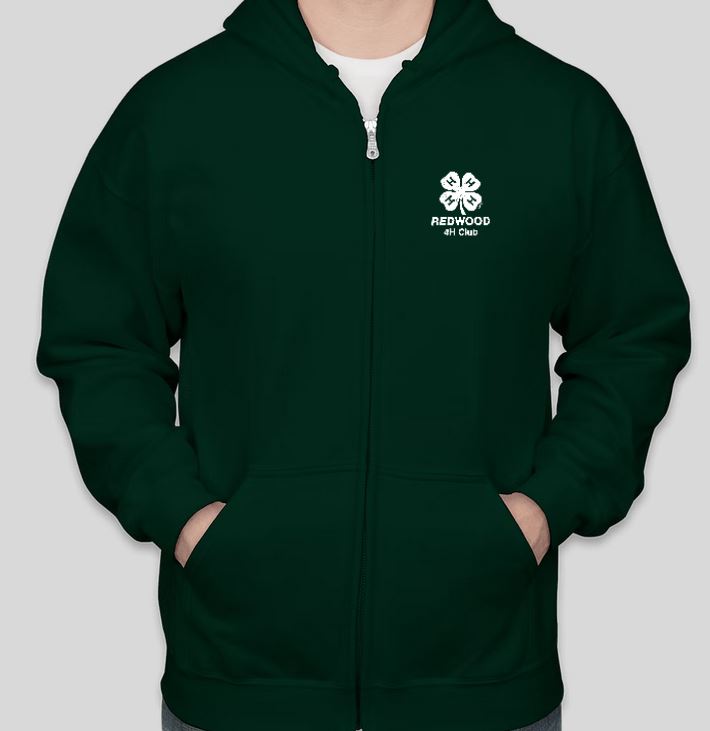 Youth Zip Hoodies - Forest Green - $30 - Left Side Pocket