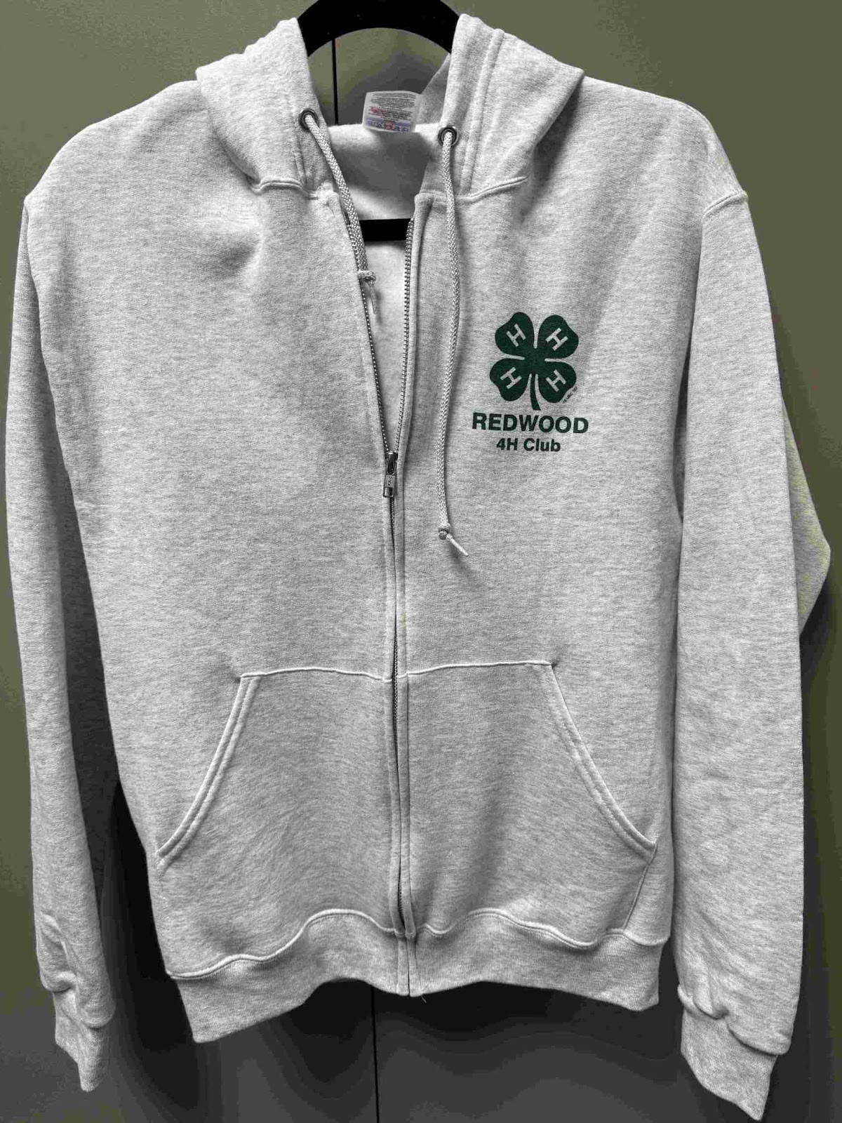 Youth Zip Hoodies - Grey - $30 - Left Side Pocket