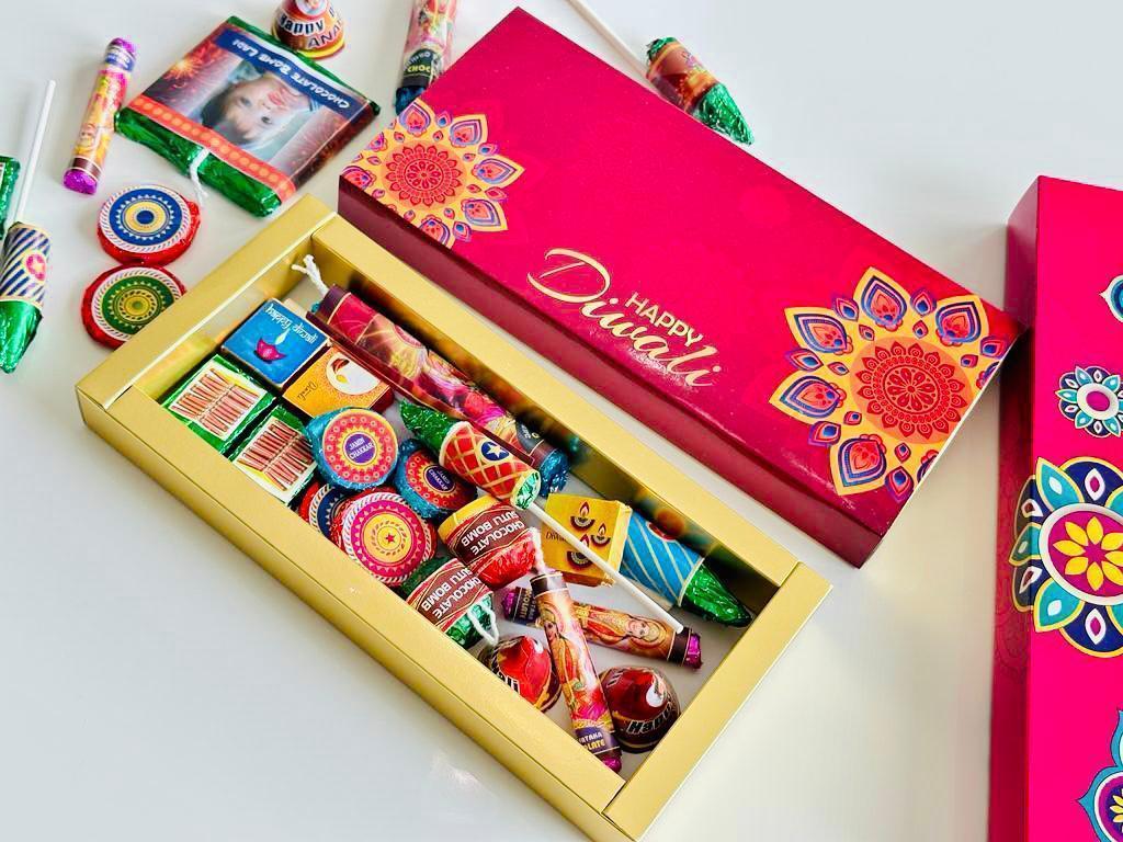 Diwali Cracker Medium Box - 18 Chocolates ($25)