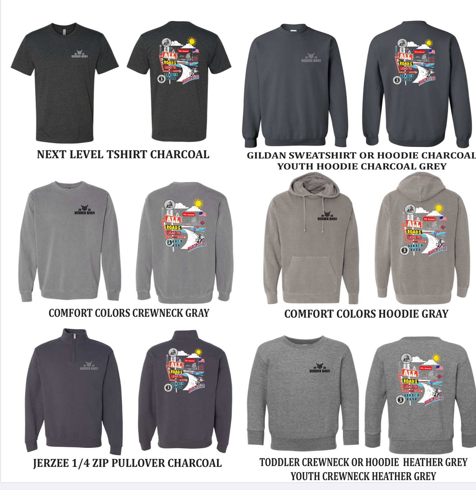 BORDER BASH 2025 DESIGN ON EACH SAMPLE