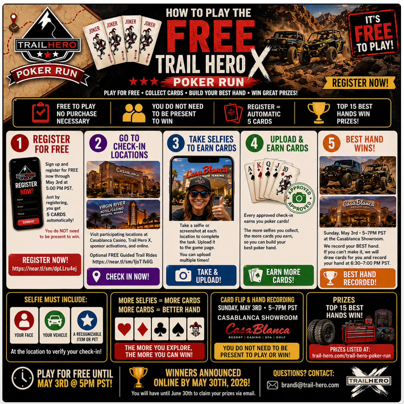 WELCOME to the FREE Trail Hero X Poker Run!!
