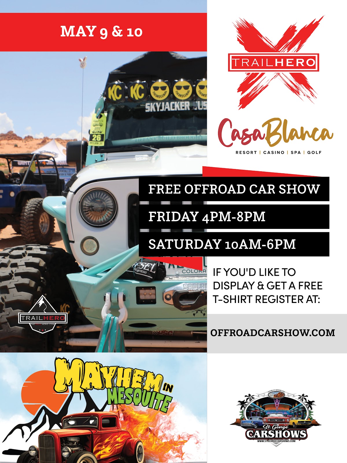 YOU SHOULD BE BACK IN TIME TO ENTER THE OFFROAD CAR SHOW: https://trailhero.regfox.com/2025-trail-hero-x-vendor-registration