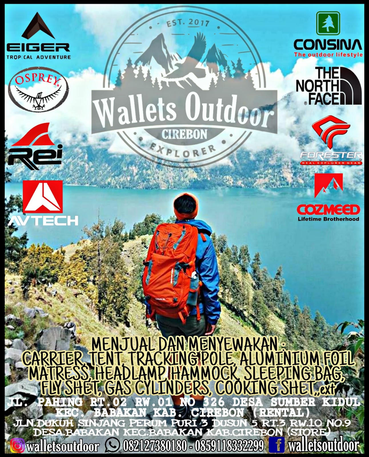 MENJUAL DAN MENYEWAKAN PERALATAN OUTDOOR DI CIREBON 