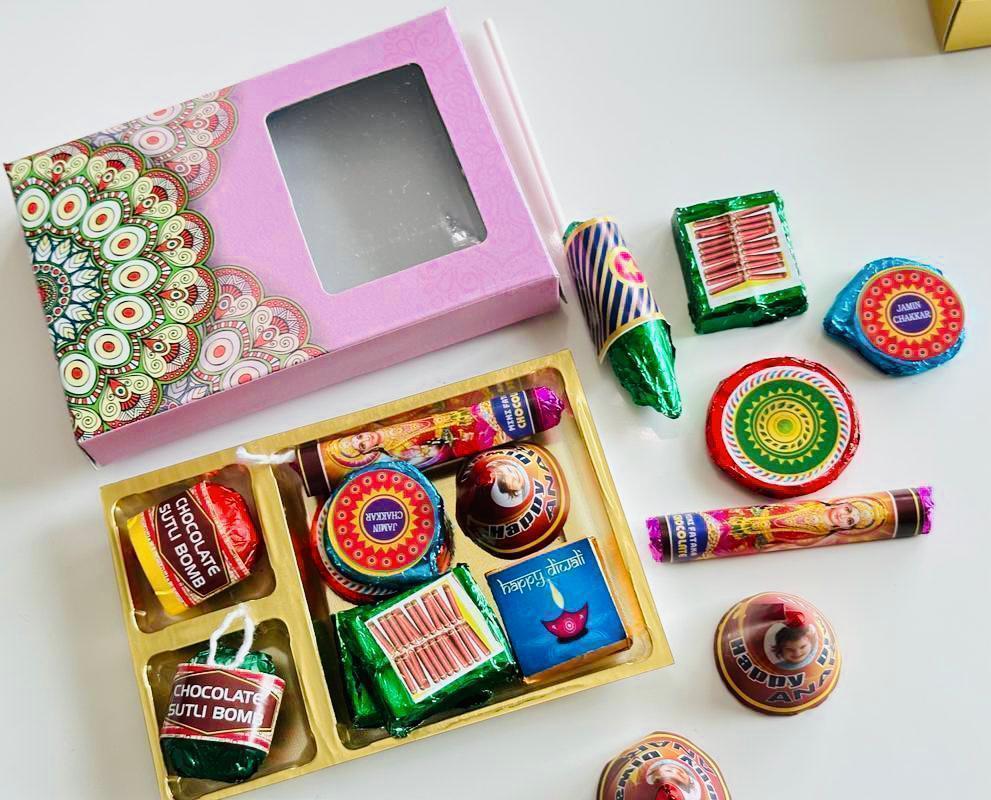 Diwali Cracker Small Box - 8 chocolates ($15)