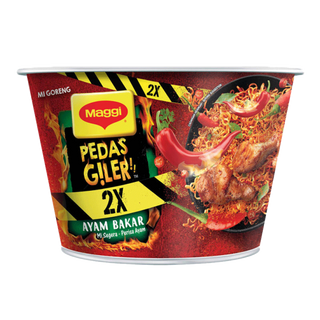 Maggi Hot Cup Pedas Giler Ayam Bakar 2x 80gm