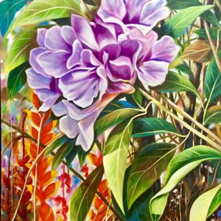 Orchid Series 1 by Menchu Arandilla 36x24 inches Acrylic on canvas