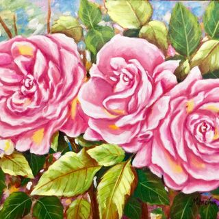 Roses Series 1 by Menchu Arandilla 20x30 inches Acrylic on canvas