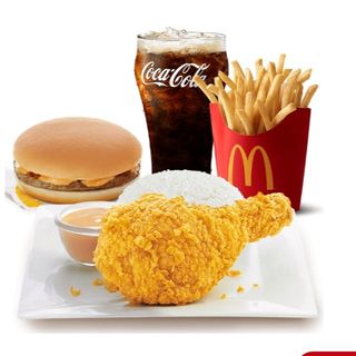 1-pc Chicken McDo w/ Rice, Fries, & Burger McDo