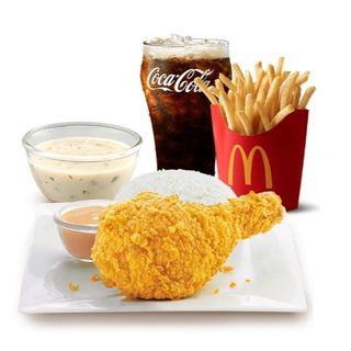 1-pc Chicken McDo w/ Rice, Fries, & Mushroom Soup