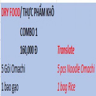 Combo thực phẩm khô 1