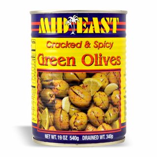 M.E Cracked and Spicy Green Olives 540g x 12 can