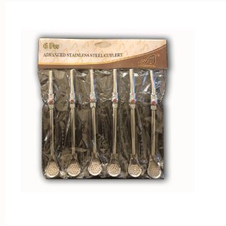 Metal Silver  Mate Tea Drinking Straw  12 pcs 