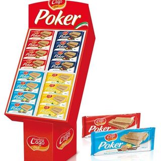 Lago Poker Wafers Bars 32 pc X 4 in Carton Display