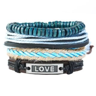 Light Blue Colour Leather Bracelets for Men | 004