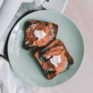 Healthy Toast With Salmon & Sesame Seeds