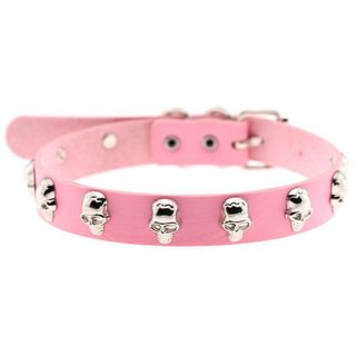 Pink Skull Choker