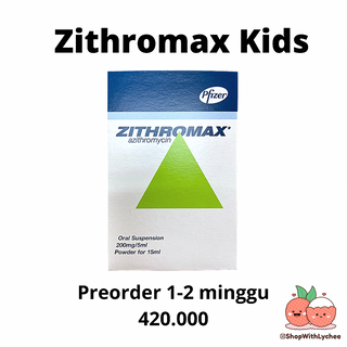 Zithromax (Azithromycin) Dosis Anak 15gm. BB >15kg