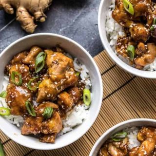 Sesame Chicken on Jasmine Rice