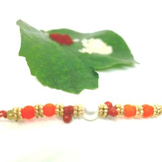 Fancy Rakhi with Pearl_ Beads_CC017 with Roli Chawal 