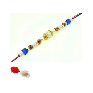 Fancy Rakhi_Pearls & Beads_CC033 with Roli Chawal