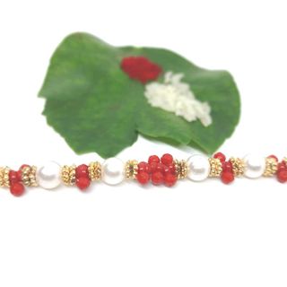 Fancy Rakhi_Beads_CC024 with Roli Chawal