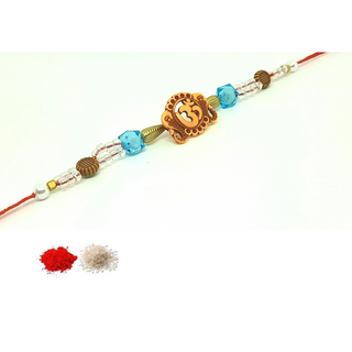 Aum Rakhi_Blue Stone_CC013 with Roli Chawal