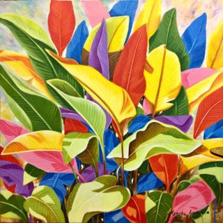 Foliage Series 1 by Menchu Arandilla 36x36 inches Acrylic on canvas