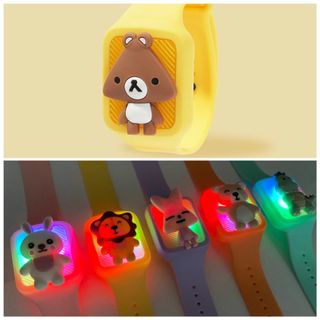 LED watch with insect repellent - yellow bear