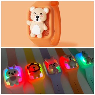 LED watch with insect repellent - orange bear