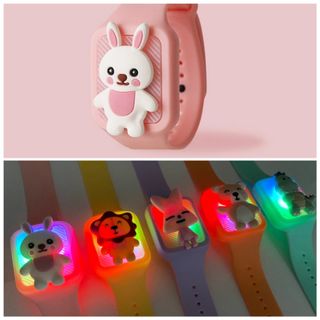 LED watch with insect repellent - pink bunny