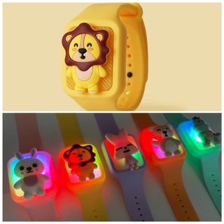 LED watch with insect repellent - yellow lion