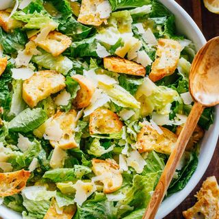 Home-Style Caesar Salad with Marinated Cottage Cheese (Serves 2)