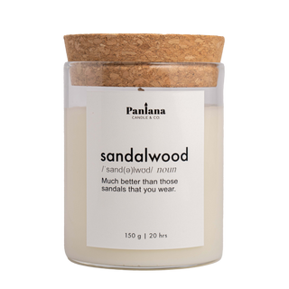 ທຽນຫອມກິ່ນໄມ້ຈັນ 150g Sandalwood Scented Soy Wax Candle