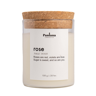 ທຽນຫອມກິ່ນກຸຫຼາບ 150g Rose Scented Soy Wax Candle