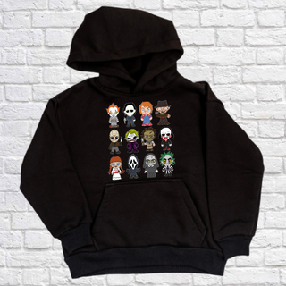 Adult Black Hoodie - 12 Horror Movie Characters 